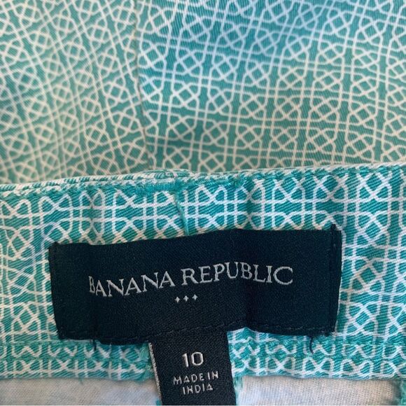 BANANA Republic teal blue aquamarine printed cargo shorts Sz 12 - Picture 5 of 10